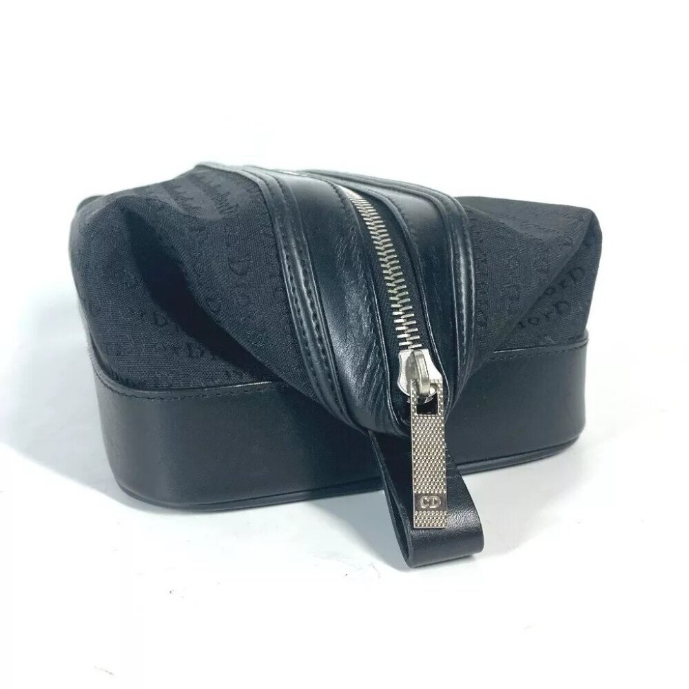 Dior logo Cluch Bag bag Pouch Canvas/Leather Black - Picture 6 of 11